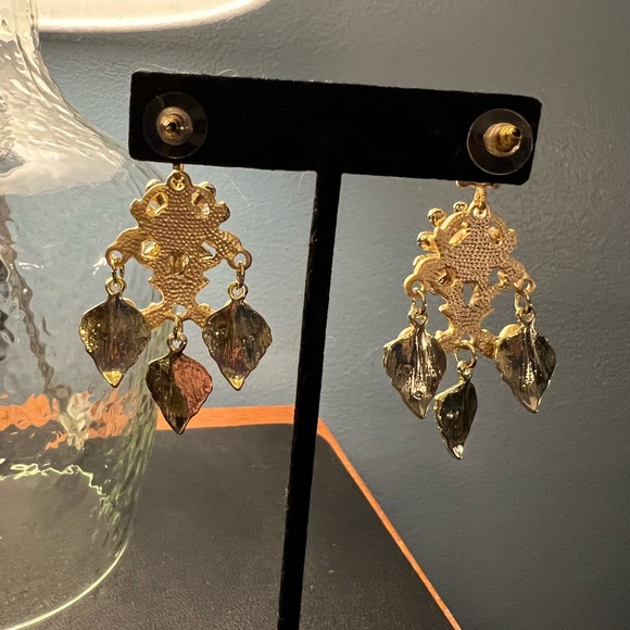 Anthropologie Floral Chandelier Earrings - Picture 2 of 3
